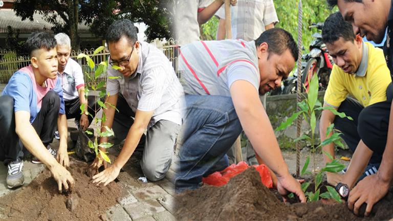 Tonjolkan Logo Unkhair, FKIP Lakukan Penanaman Cengkeh dan Pala