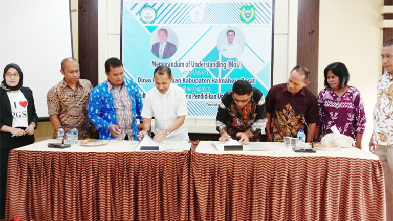 Tingkatkan Kerjasama Bidang Pendidikan, FKIP Unkhair Teken MoU dengan Dinas Pendidikan Halbar