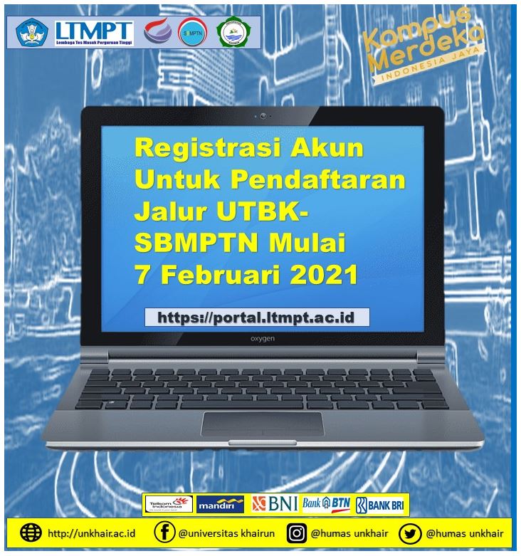 Registrasi Akun Pendaftaran Jalur UTBK-SBMPTN Mulai 7 Februari 2021