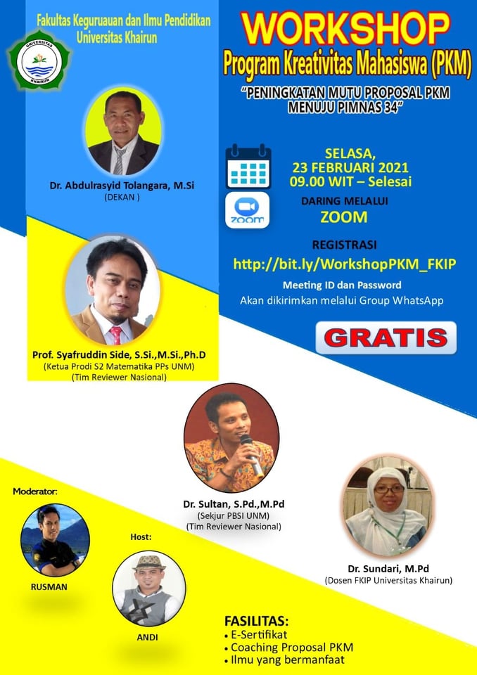 FKIP Akan Melaksanakan Workshop Program Kreativitas Mahasiswa (PKM)