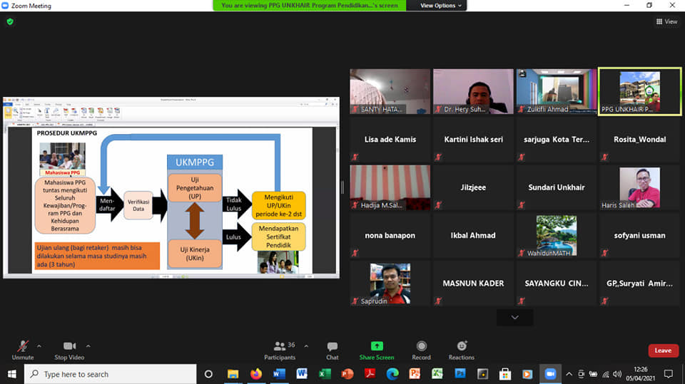 Penyegaran Dosen, Guru Pamong dan IT Kelas LMS PPG Dalam Jabatan Tahun 2021