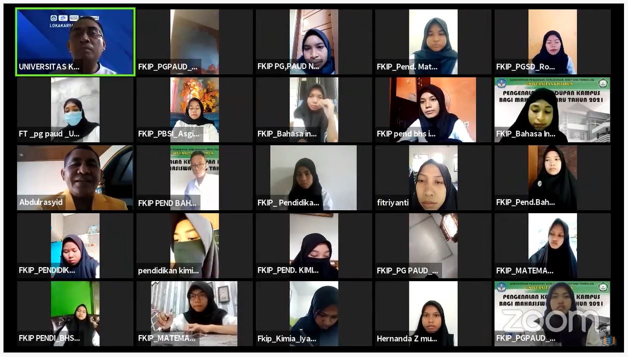 Pengenalan Kehidupan Kampus bagi Mahasiswa Baru FKIP Universitas Khairun Tahun 2021