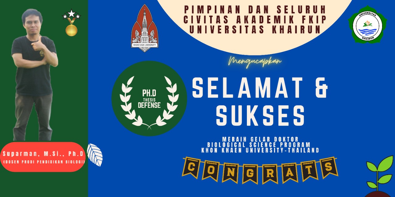 Selamat dan Sukses Kepada "Suparman, M.Si.,Ph.D" atas Ujian Promosi Doktor