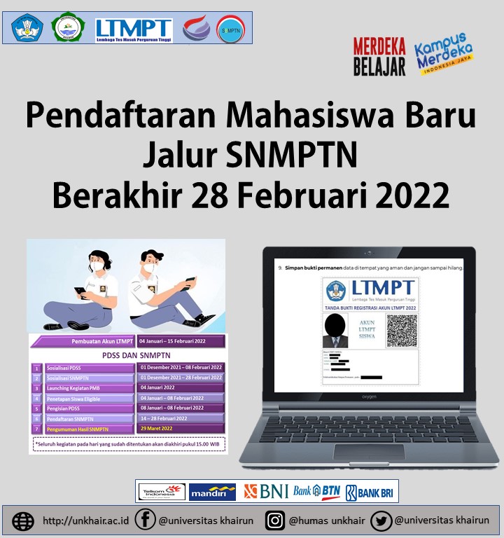 Pendaftaran Mahasiswa Baru Jalur SNMPTN Berakhir 28 Februari 2022