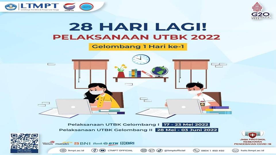 Pelaksanaan UTBK-SBMPTN Gelombang I Pada Tanggal 17 - 23 Mei 2022