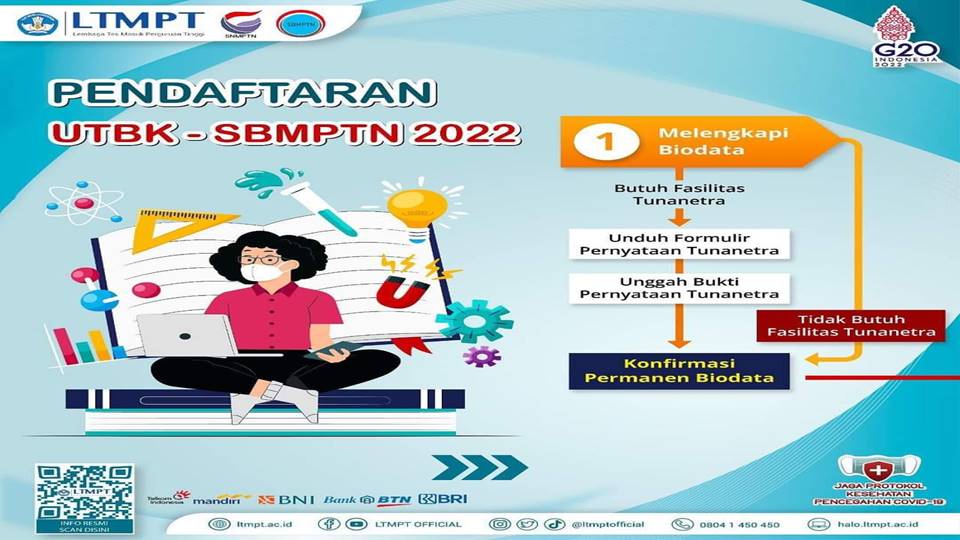 6 Tahapan Pendaftaran UTBK-SBMPTN Tahun 2022