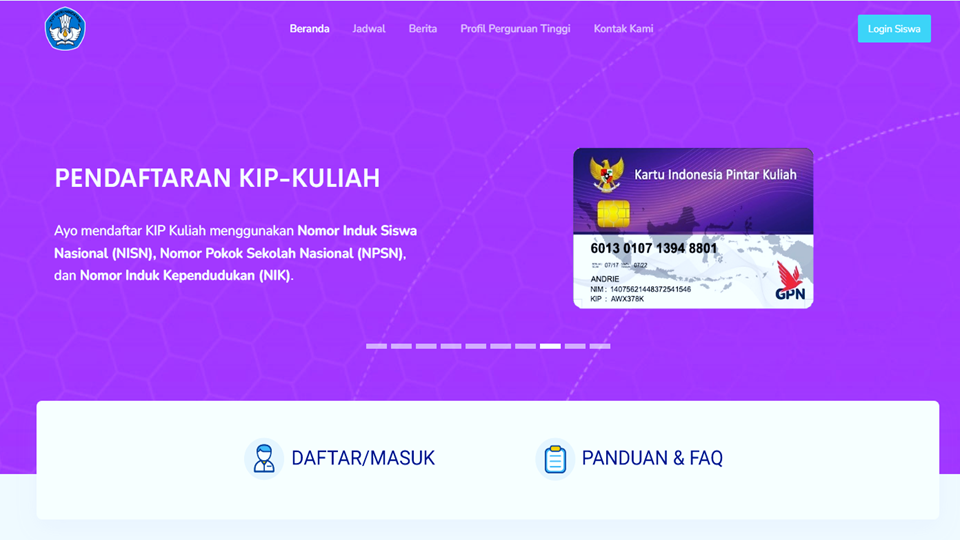 Pendaftaran Akun Beasiswa KIP-Kuliah Tahun 2023 Telah di Buka