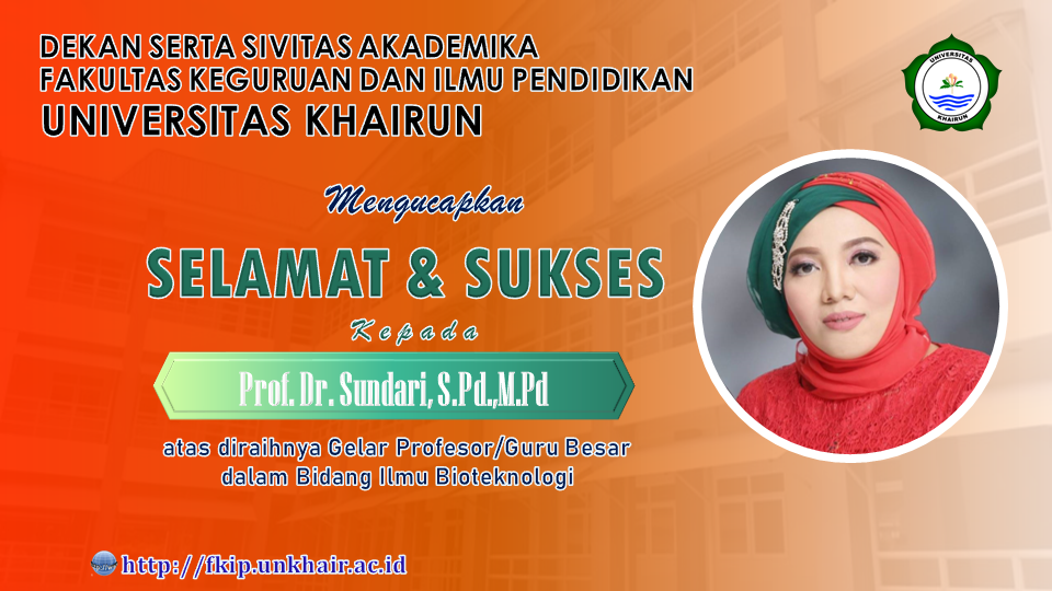 Selamat dan Sukses Kepada Ibu Dr. Sundari, S.Pd.,M.Pd atas diraihnya Gelar Profesor