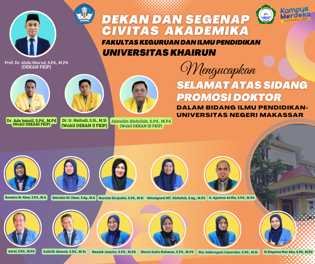 LULUS UJIAN DISERTASI, 11 DOSEN FKIP UNKHAIR  HADIRI UNDANGAN SIDANG TERBUKA PROMOSI DOKTOR BIDANG ILMU PENDIDIKAN UNIVERSITAS NEGERI MAKASSAR