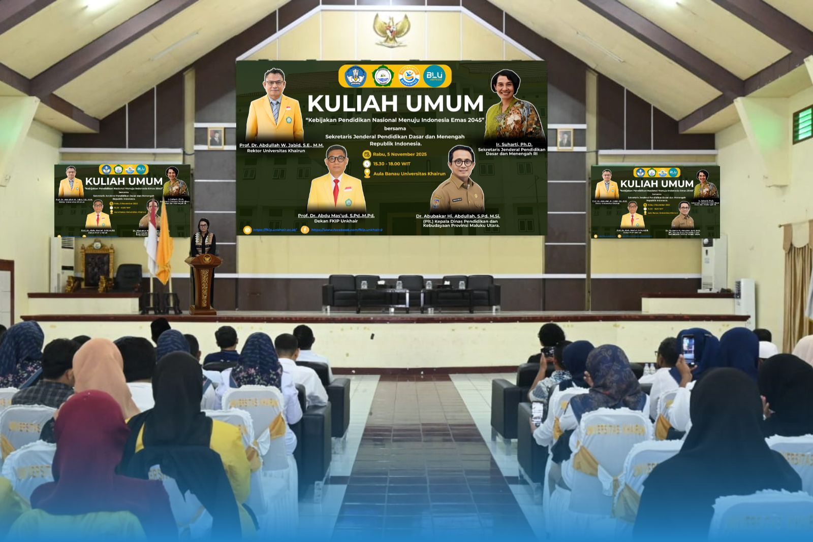 Kuliah Umum FKIP Universitas Khairun Bahas Kebijakan Pendidikan Nasional Menuju Indonesia Emas 2045